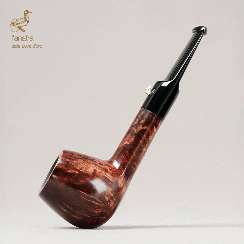 意大利L'anatra鸭子 1个蛋等级 深色光面直斗 手工石楠木烟斗