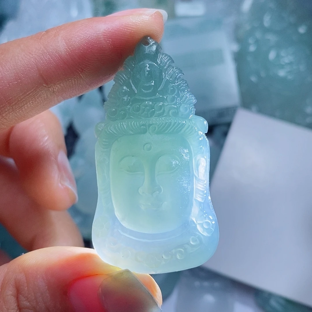 定制翡翠未镶嵌毛货付款后确认抛光