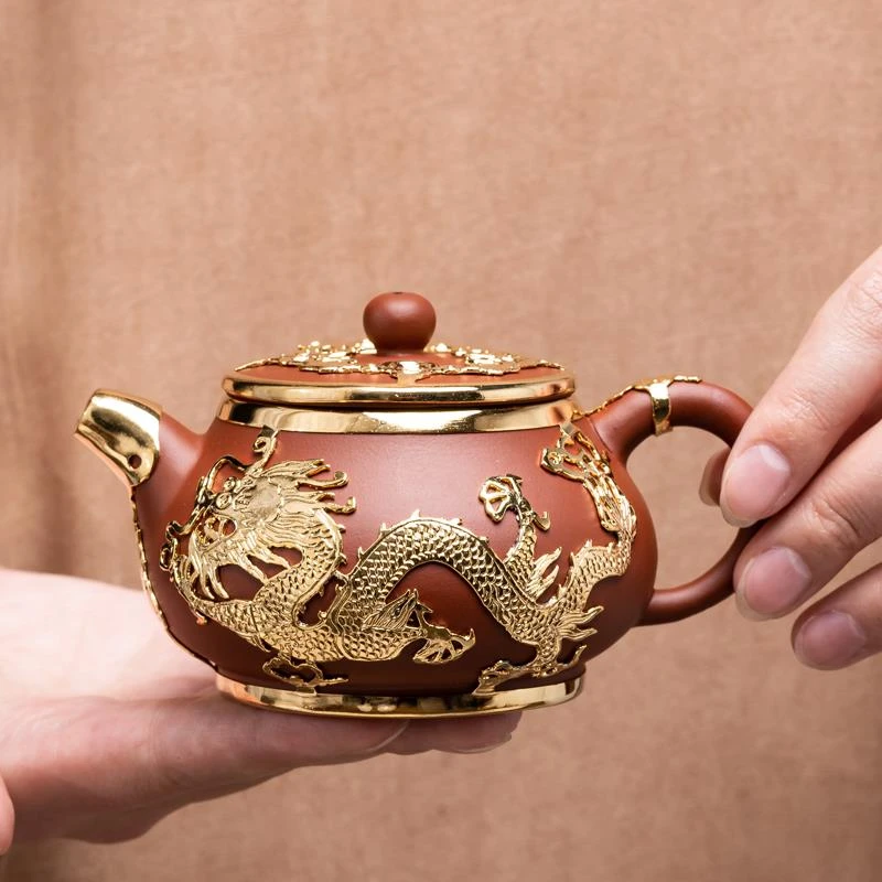 【送领导见家长】金镶玉紫砂茶壶陶瓷中式纯手工泡茶壶高档茶壶