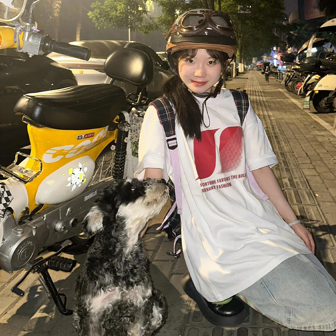 Labzaa潮牌欧若风字母印花短袖T恤女vintage纯棉春款打底内搭上衣