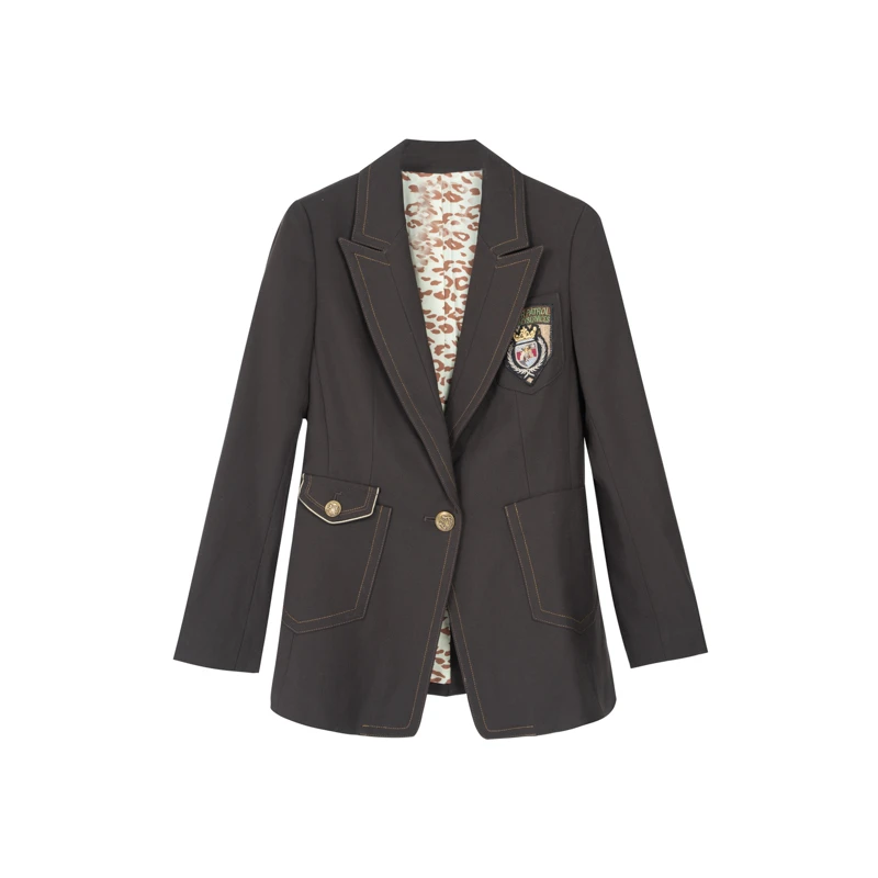 【她翼】春季西装风格纹外套女通勤时尚ET6243334125