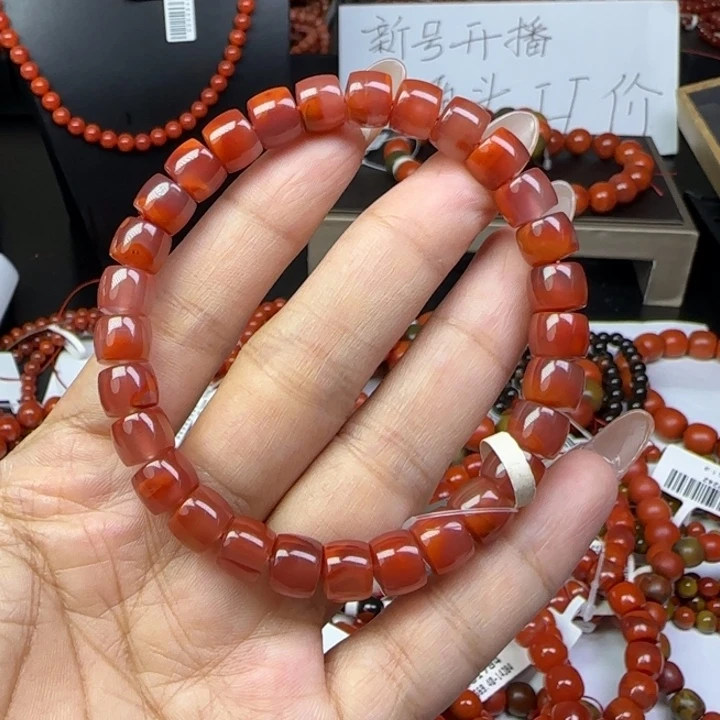 南红玛瑙未镶嵌手链瓦西烟紫8mm