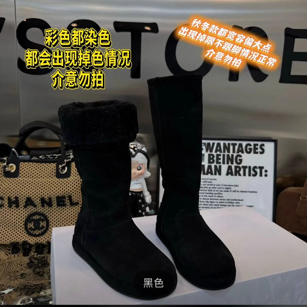 广州欧货【甜糯】冬季真皮4cm加厚保暖洋气丑萌时尚厚底雪地靴