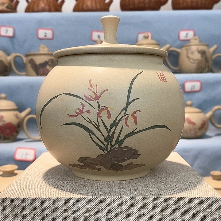 建水紫陶全手工制作工艺醒茶罐