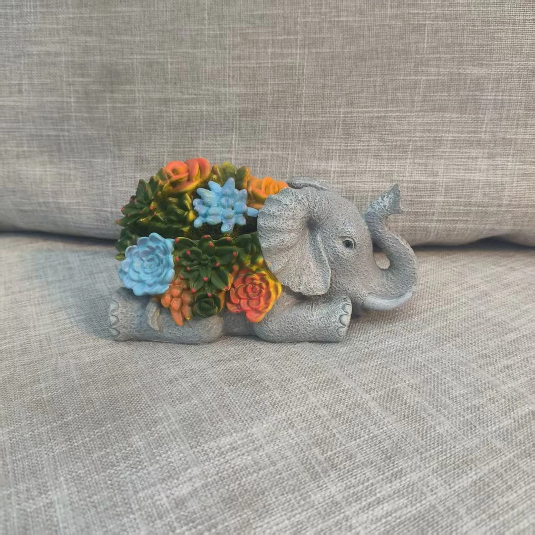 大象多肉小花盆收纳家居装饰摆件