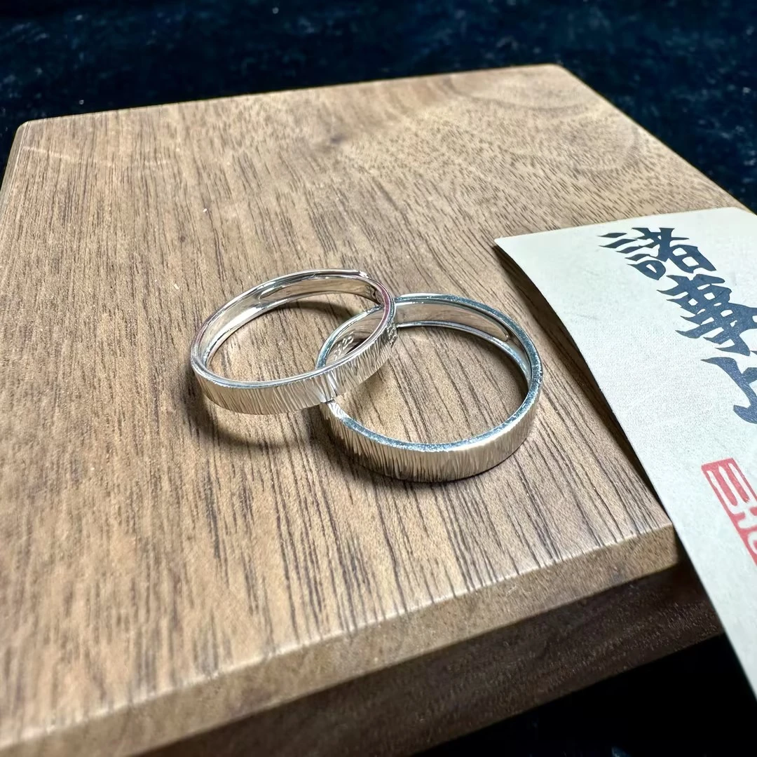 925银戒指 【2号银】掌心纹路s926银戒指情侣对戒
