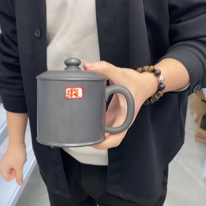茶杯紫砂微瑕玄铁石黄老板杯