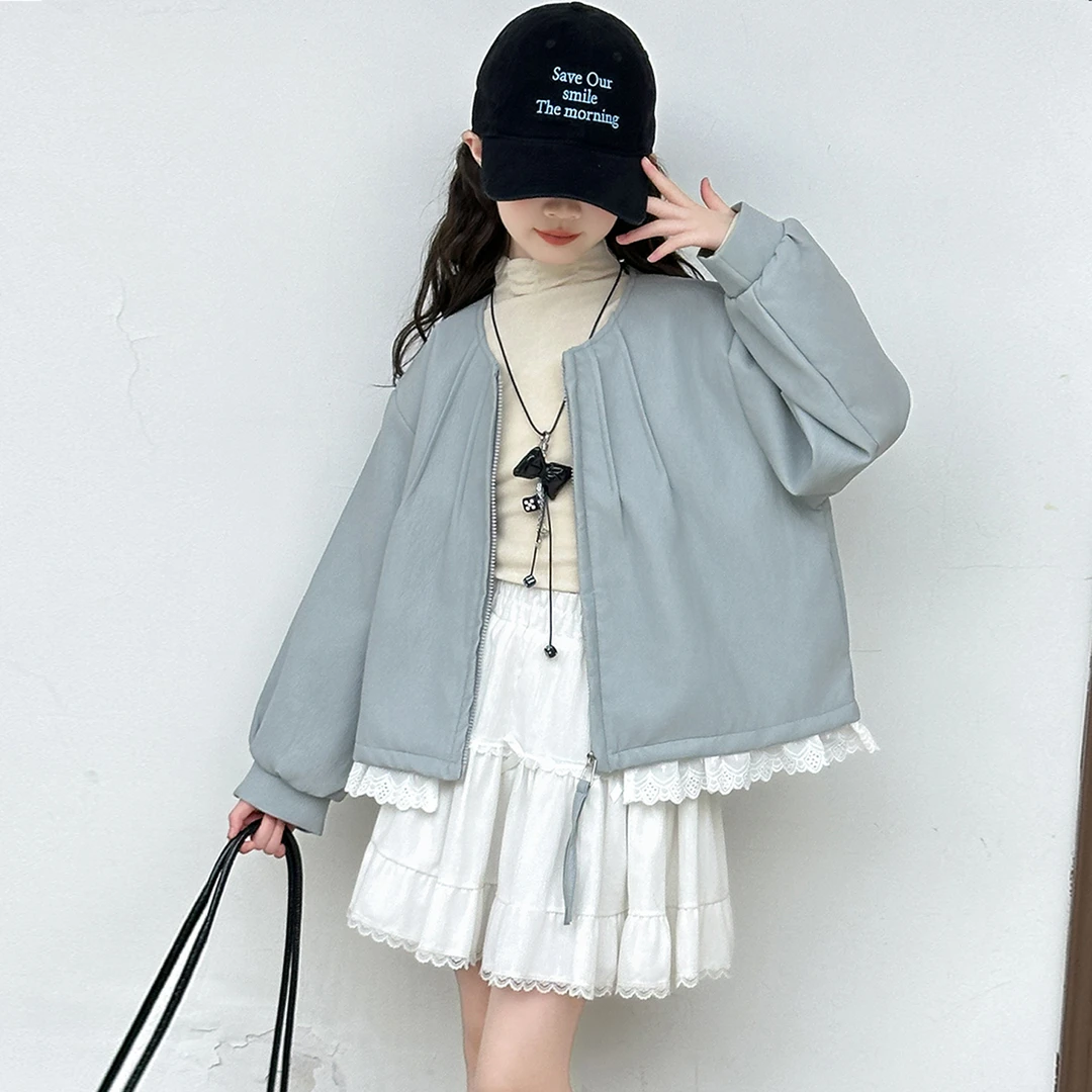 中大童早秋外套洋气韩范2025新款女童棒球服简约休闲风上衣夹克潮