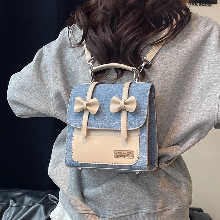 韩版双肩包女时尚小众设计感休闲学生上课书包高颜值轻便旅游背包