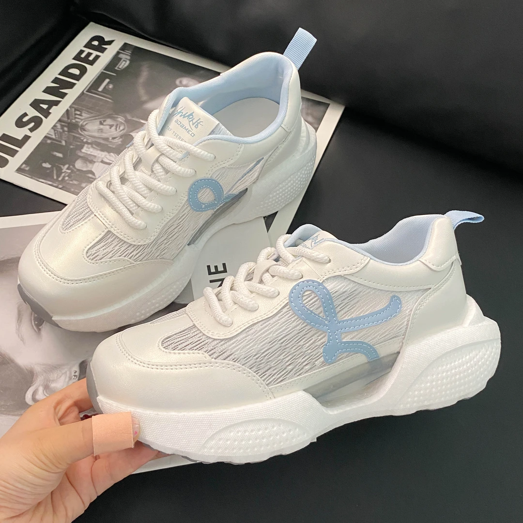 舒适感满满~增高休闲百搭厚底时尚轻便网面老爹鞋72X133