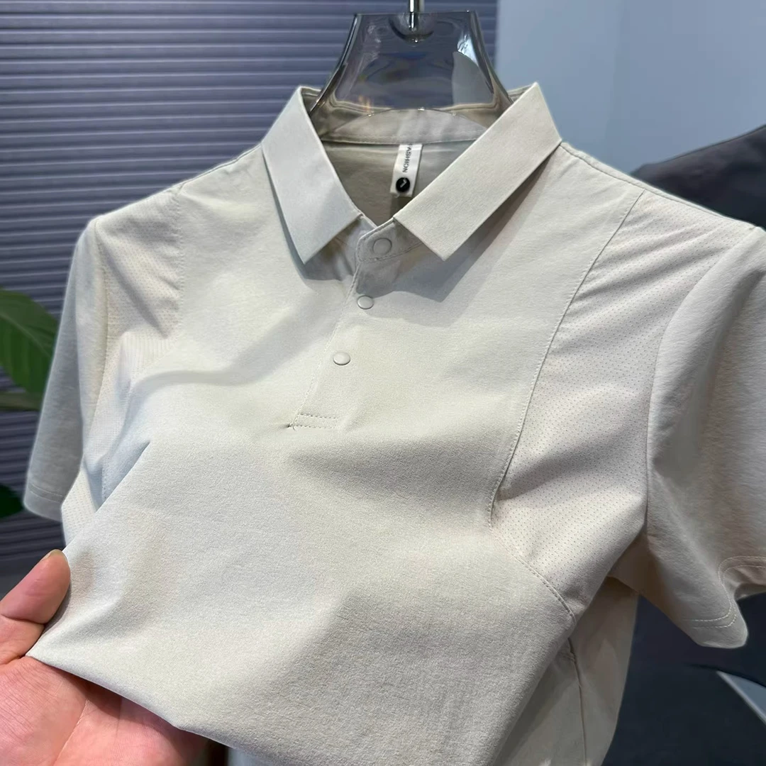 运动速干迪桑polo衫男款夏季拼接纯色休闲吸汗透气翻领商务短袖T