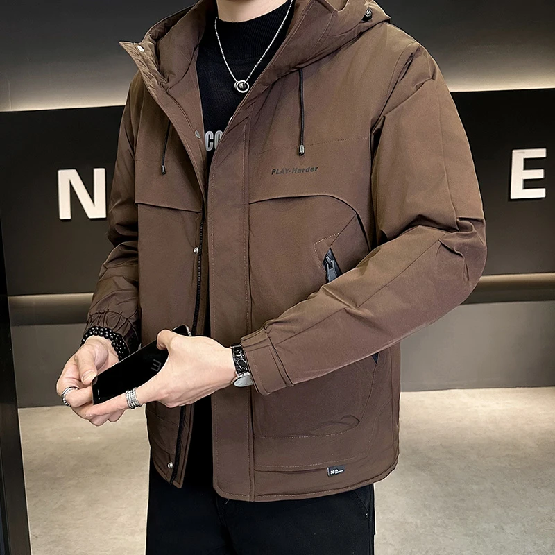 冬装夹克男士加厚外套冬季新款潮流棉服连帽棉衣休闲保暖宽松秋冬