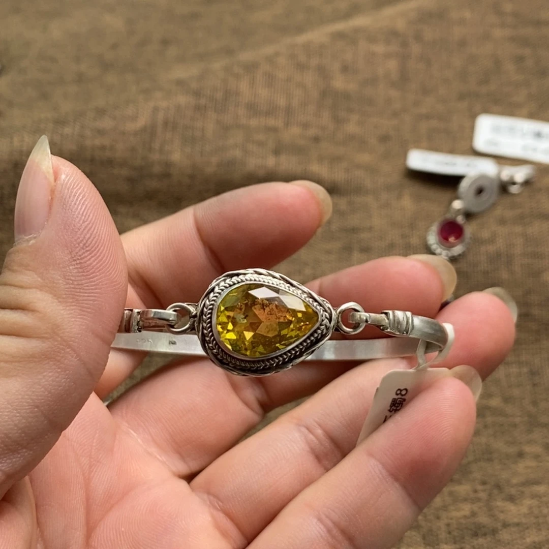 仿水晶吊坠925银福*来晓鱼尼泊尔手工制作