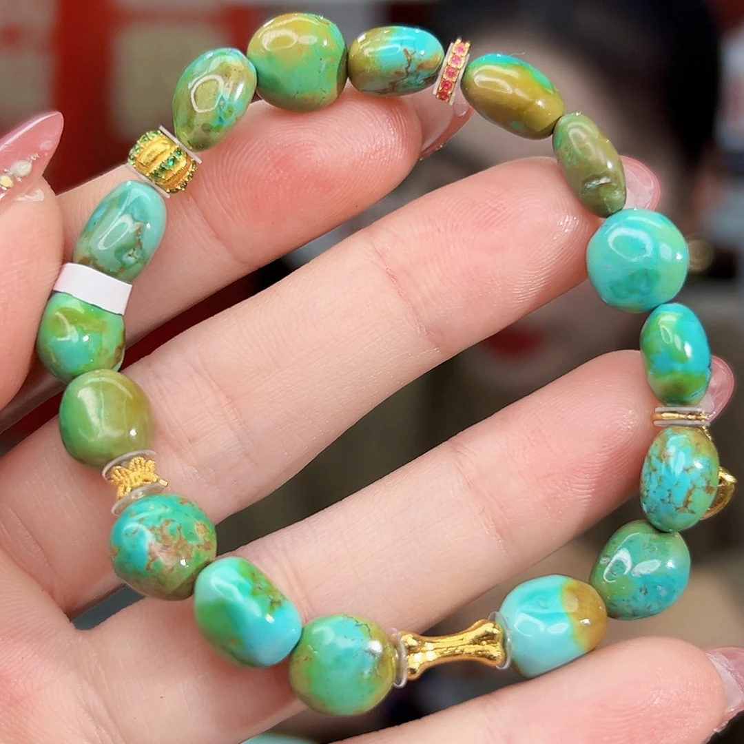 绿松石18K金镶嵌珠宝奇石