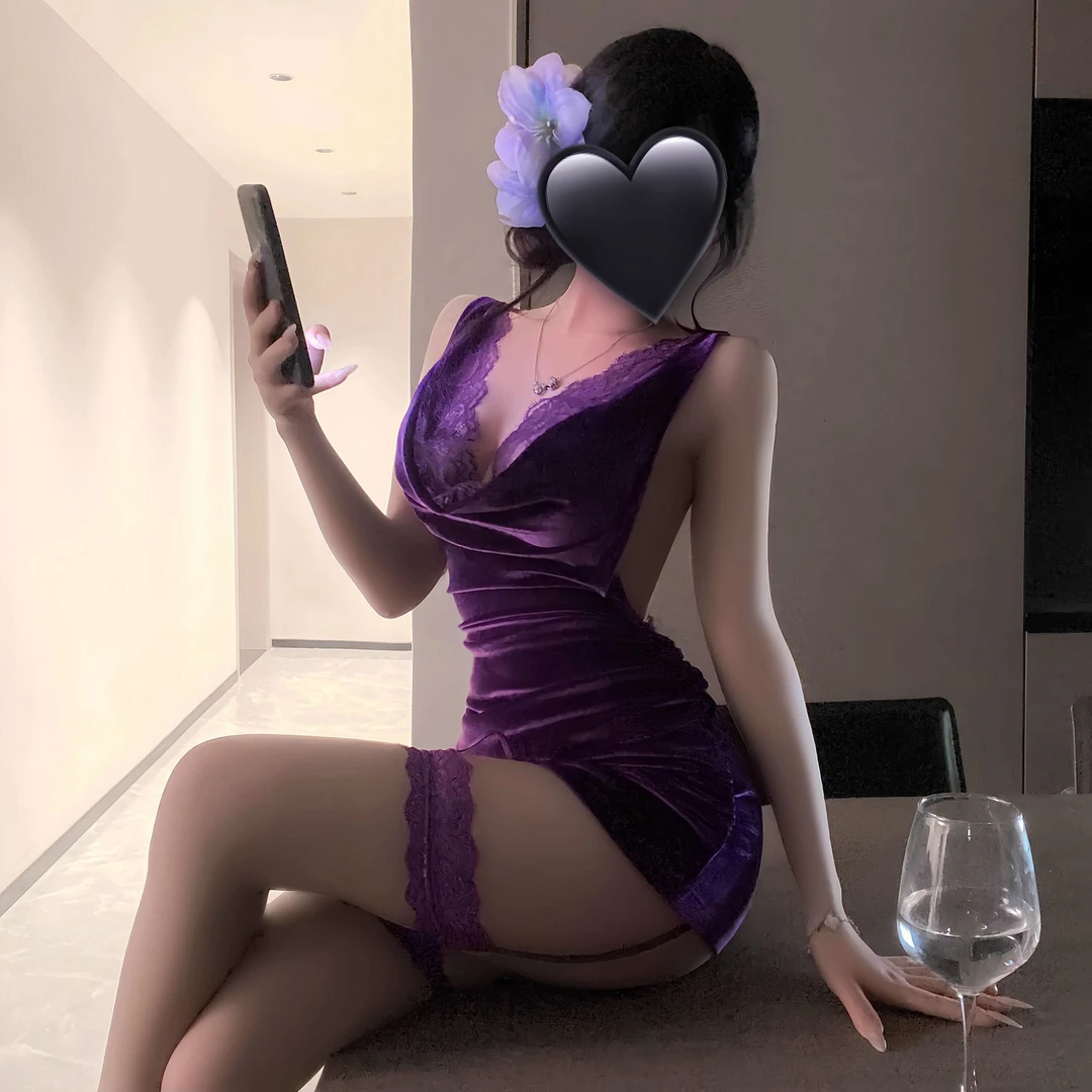 纯欲2025新款性感御姐床上约会战袍女蕾丝制服小胸激情诱惑装睡衣