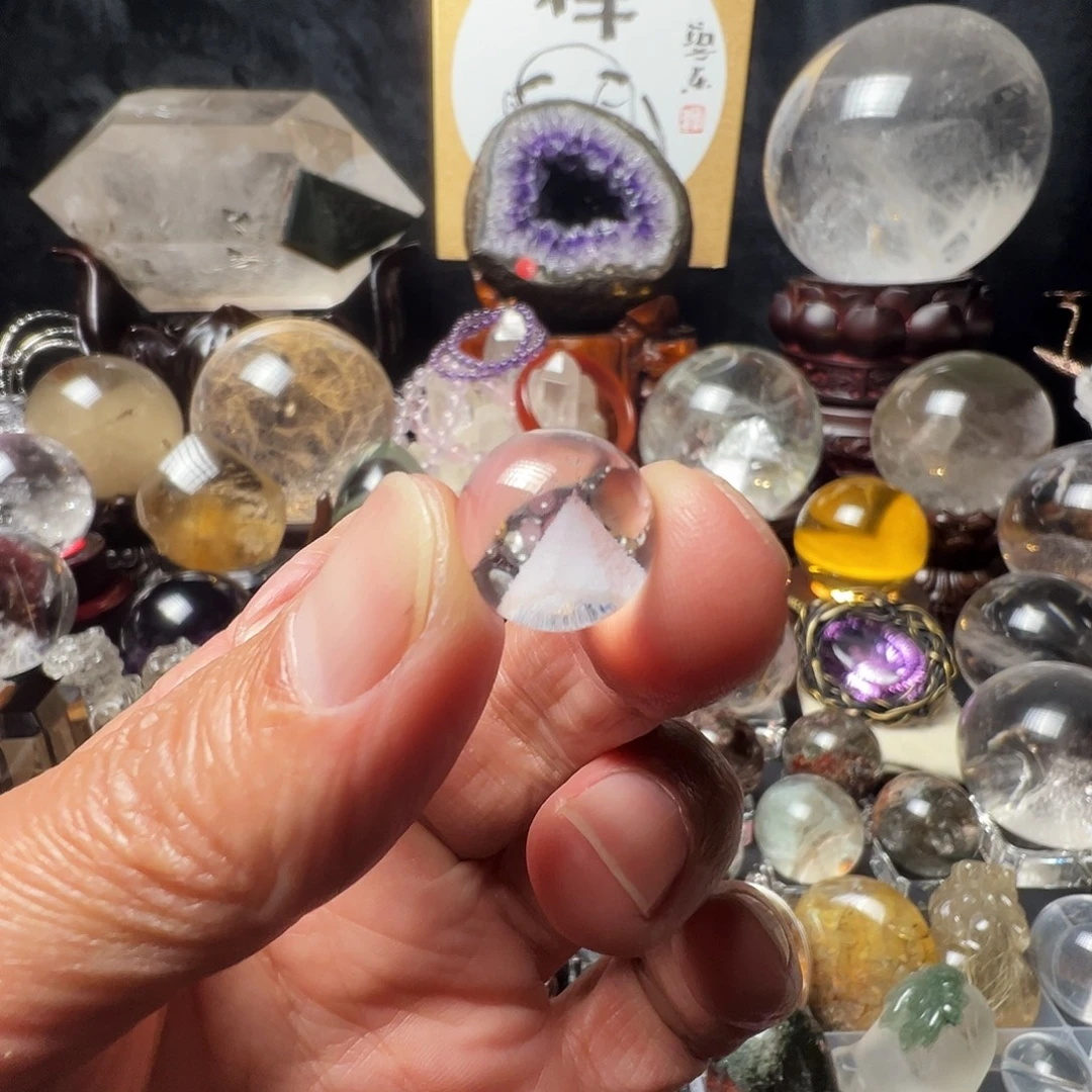 水晶摆件未镶嵌意境银山水晶珠子