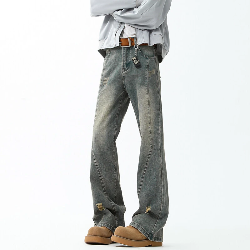 ins水洗复古蓝破洞牛仔裤男款美式vibe风裤子高街stipustio裤子