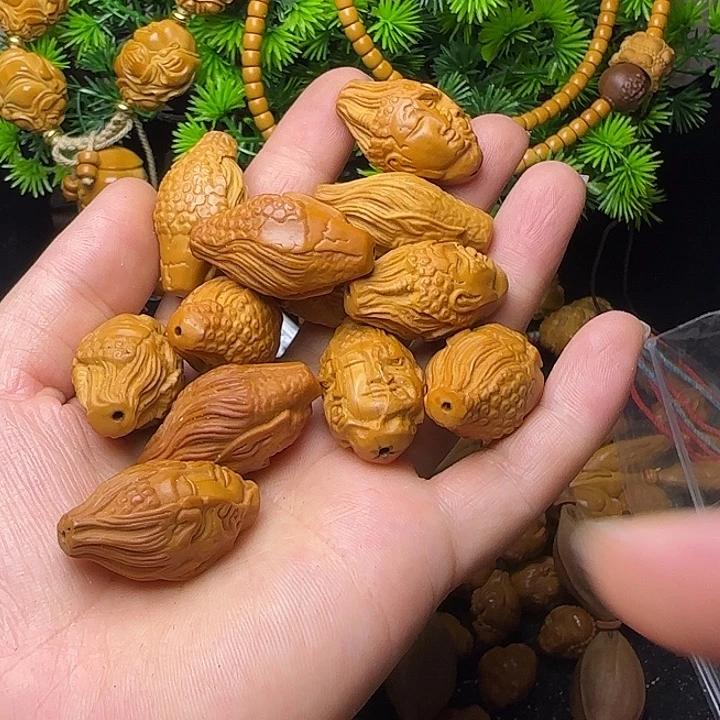 橄榄核雕刻手串单籽