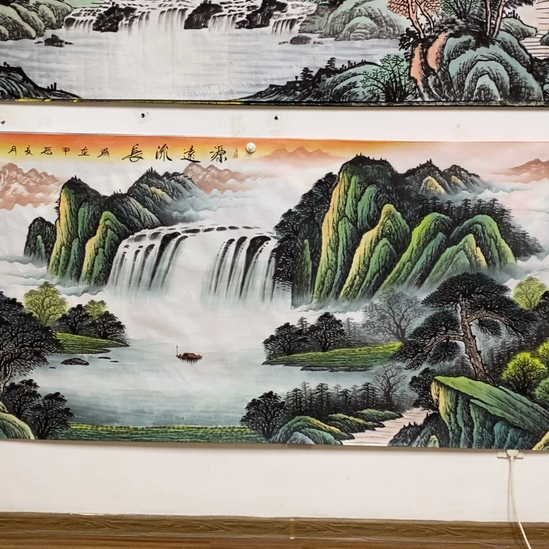 说***。国画2.4米长的一副没房子