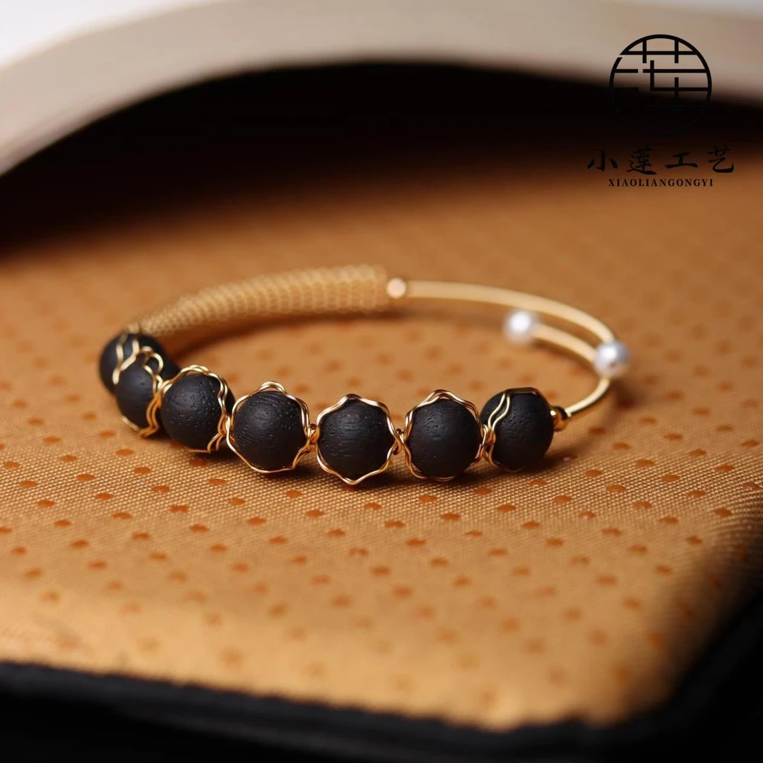 【小莲工艺】手工饶线降真香0.8手镯送母亲挚友款单圈手串