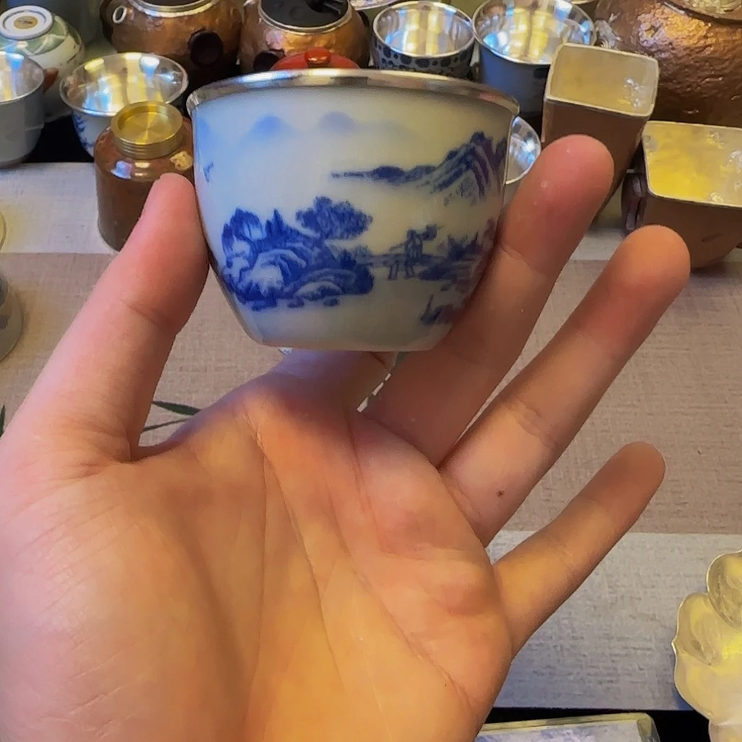 足银999瓷包银杯子