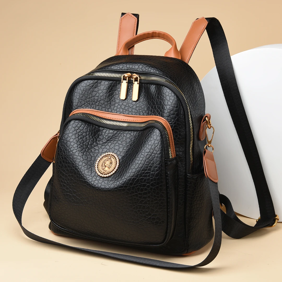 现货【长28宽30厚12】时尚复古休闲百搭简约潮流双肩包BL012