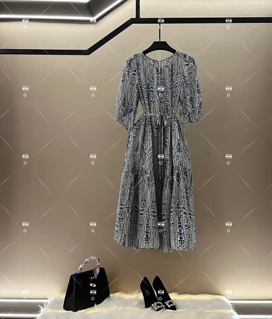 春夏设计感气质显瘦轻奢时尚复古连衣裙夏季 GS-57263