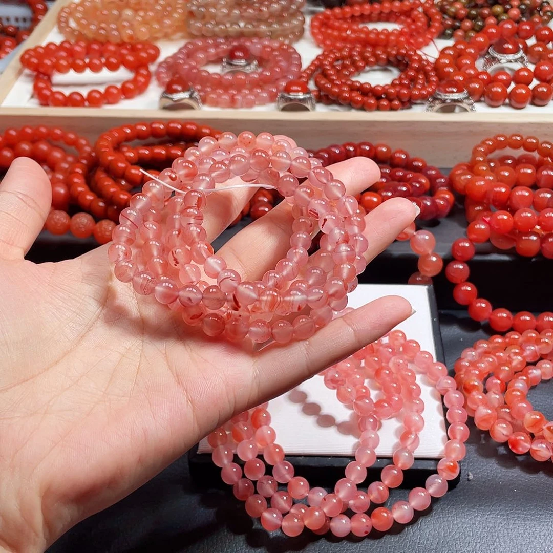 黄***颖手链未镶嵌南红玛瑙