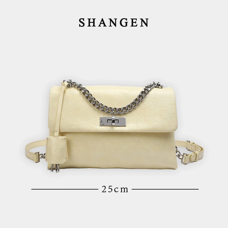 【尚恩CC】BF-66305-淡黄色-轻奢时尚女士新款手提单肩斜挎包