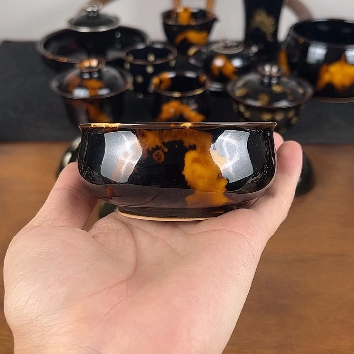 杯玳瑁釉矮炉式杯