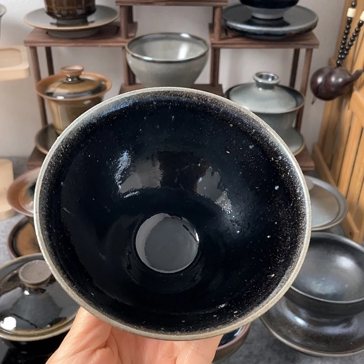 茶盏乌金点茶龙窑柴烧