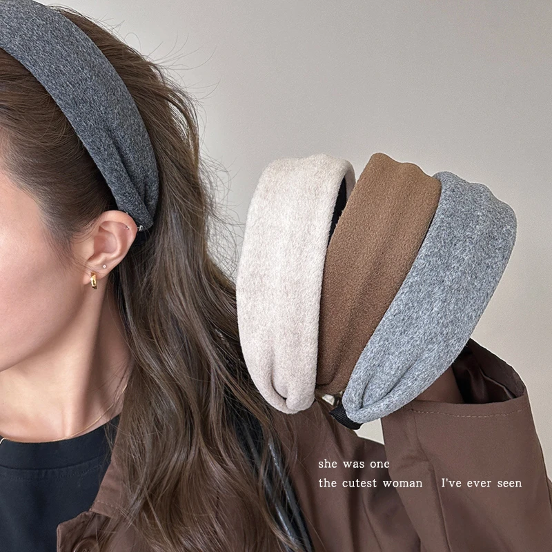 秋冬绒面宽边发箍女2025新款日常外戴发卡高颅顶头箍洗脸压发头饰