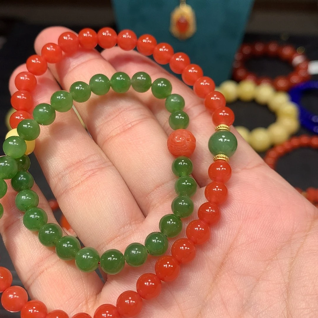 南红玛瑙未镶嵌手链