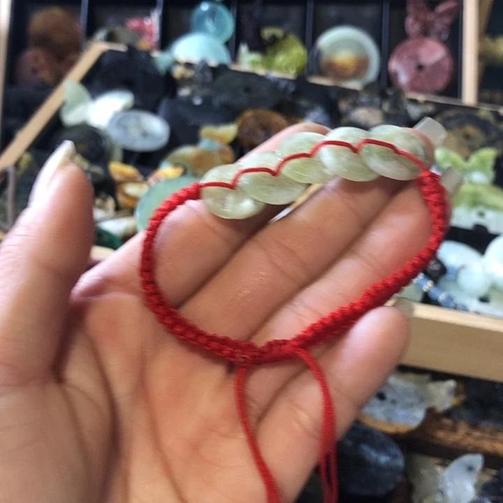 岫玉未镶嵌岫玉五帝钱手链