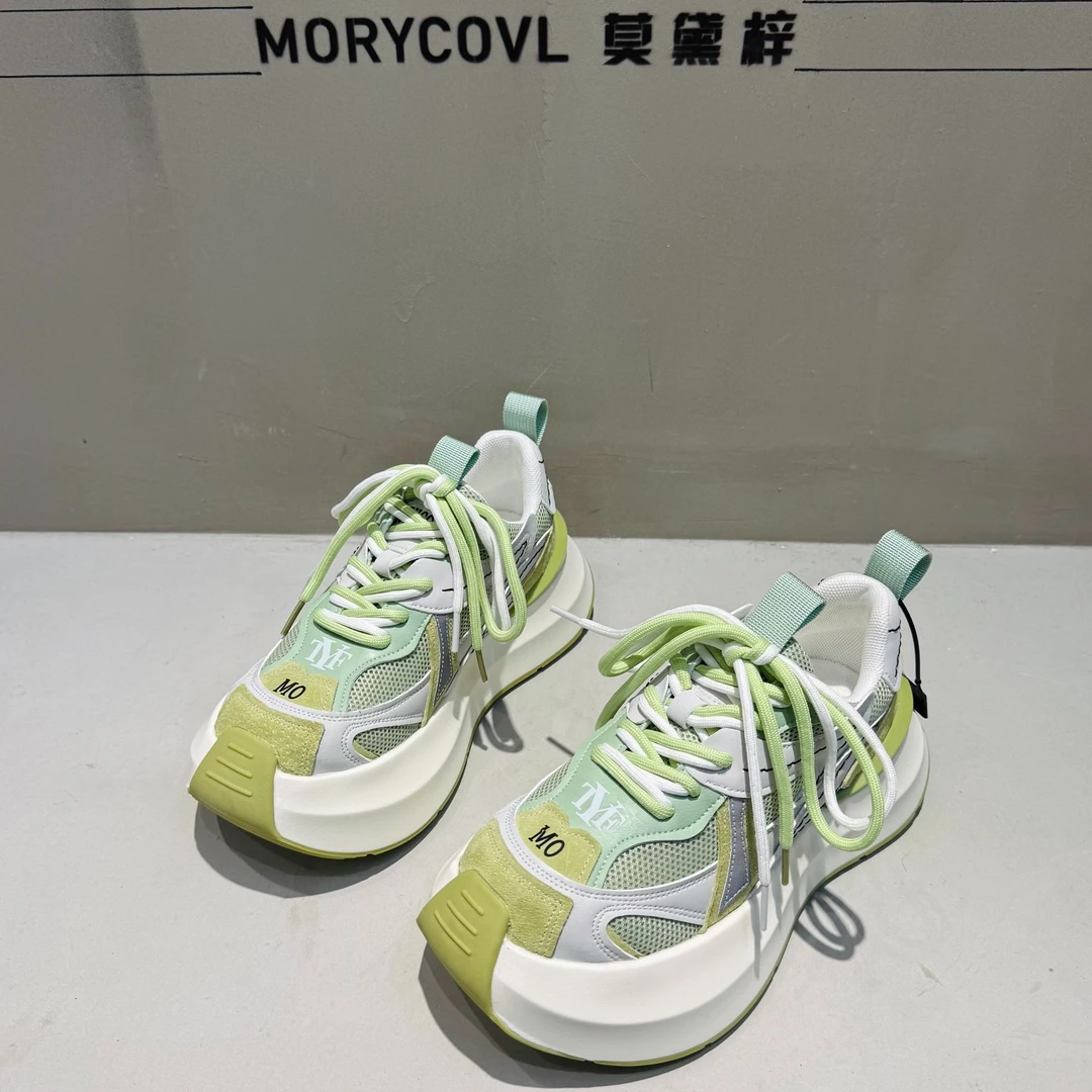 25欧若风春夏新款女单鞋 时尚百搭厚底增高潮鞋ins"薄荷曼波"0583