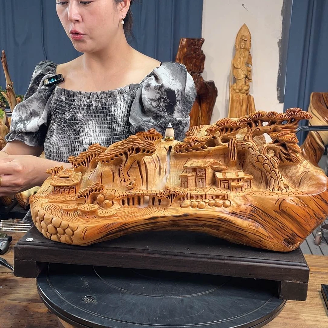 柏木（崖柏）山水倒流香送两盒香