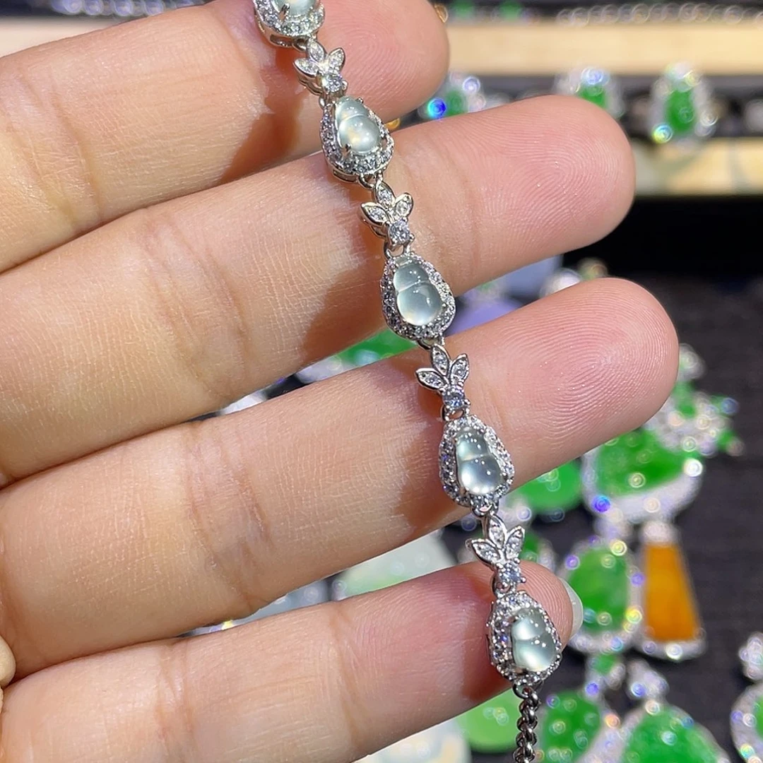 翡翠银S925镶嵌手链