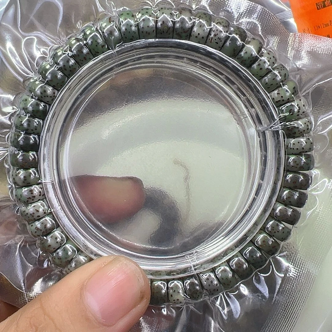 手串星月菩提45高端绿包白星月药片9左右单圈