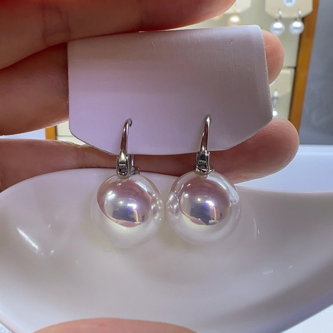 银S925镶嵌淡水珍珠耳饰