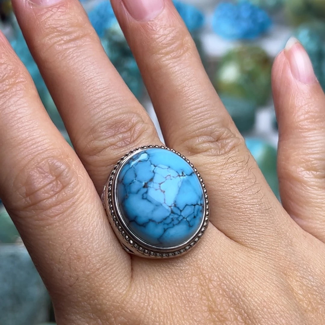 绿松石银S925镶嵌珠宝奇石