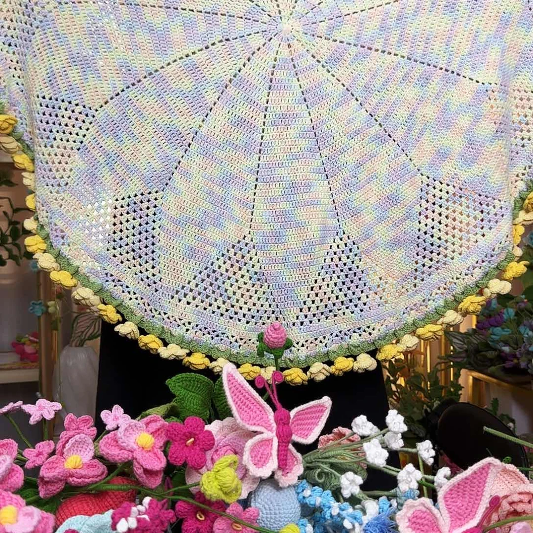 纯手工钩织钩织花毯