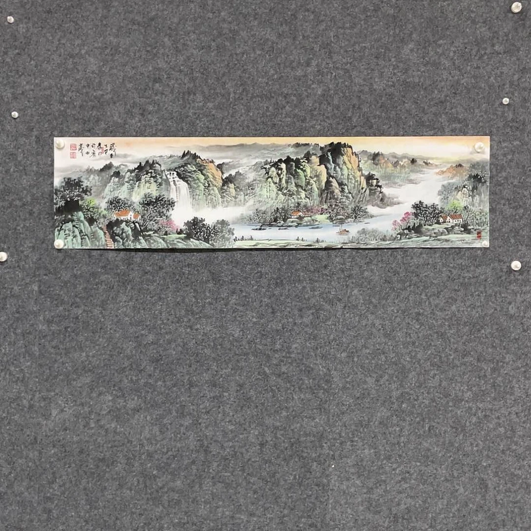 国画四尺对开画芯 漏