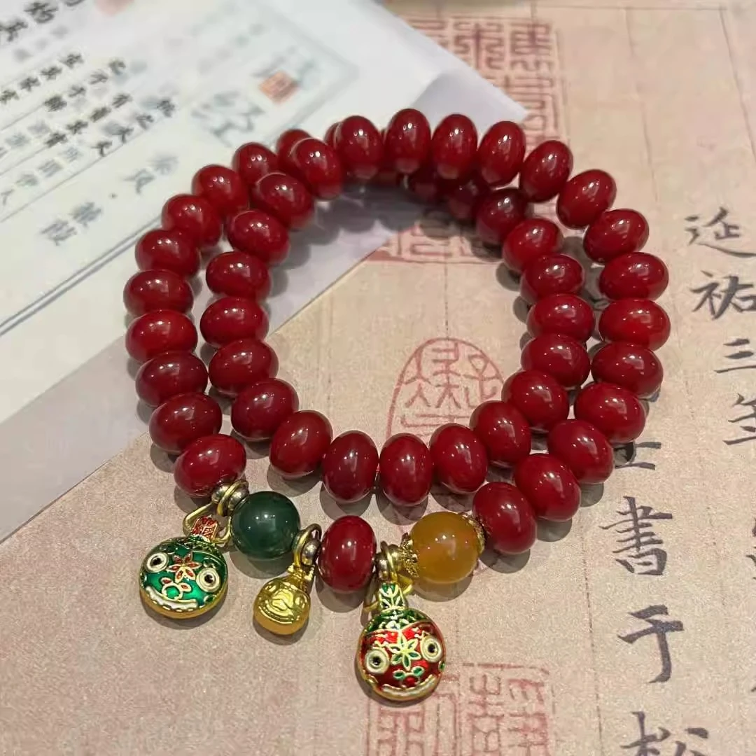 A91-菩提算盘珠单圈双圈手串鸿运当头吞金兽手链国风国鸿运当头