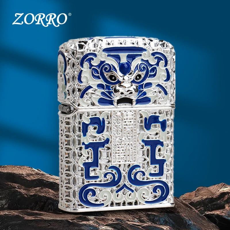 佐罗夜光珐琅彩煤油打火机国潮创意砂轮防风个性礼物送朋