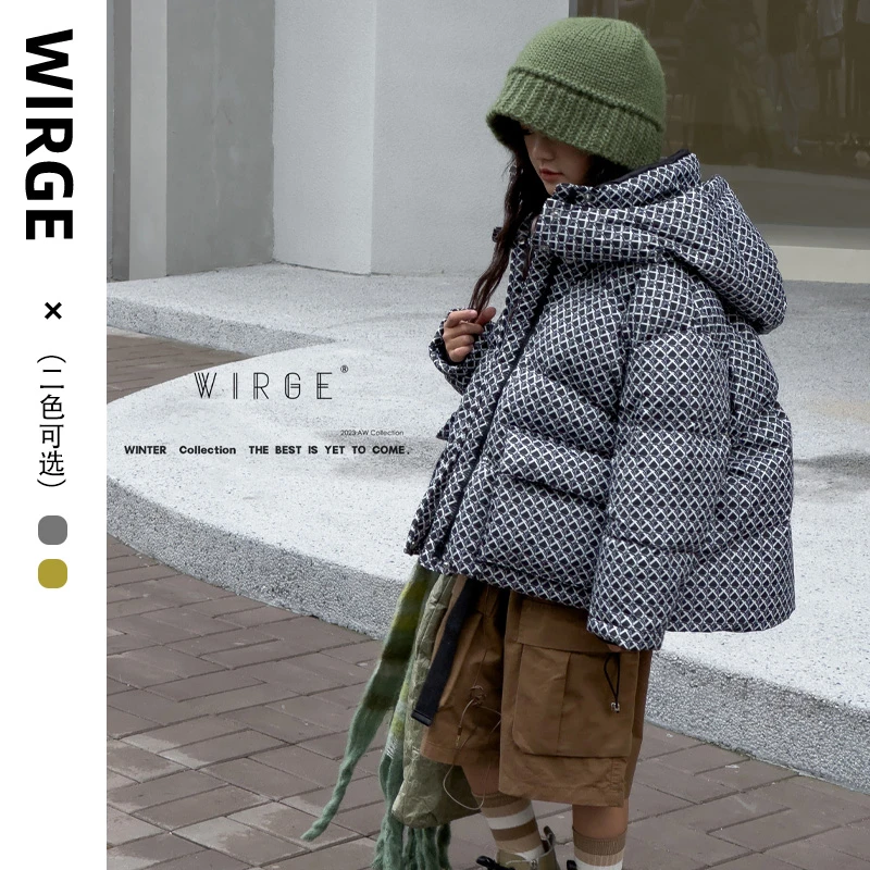 韦氏正品冬装女童儿童宝宝羽绒服外套连帽白鸭绒羽绒服131554