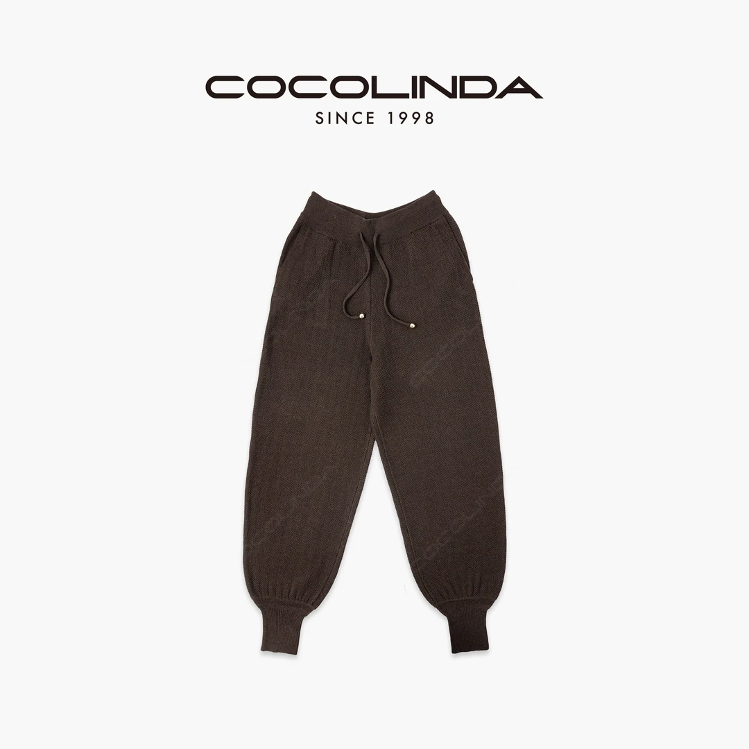 COCOLINDA| “冬日氛围”12针【羊毛混纺】提花打花 保暖萝卜裤P5637