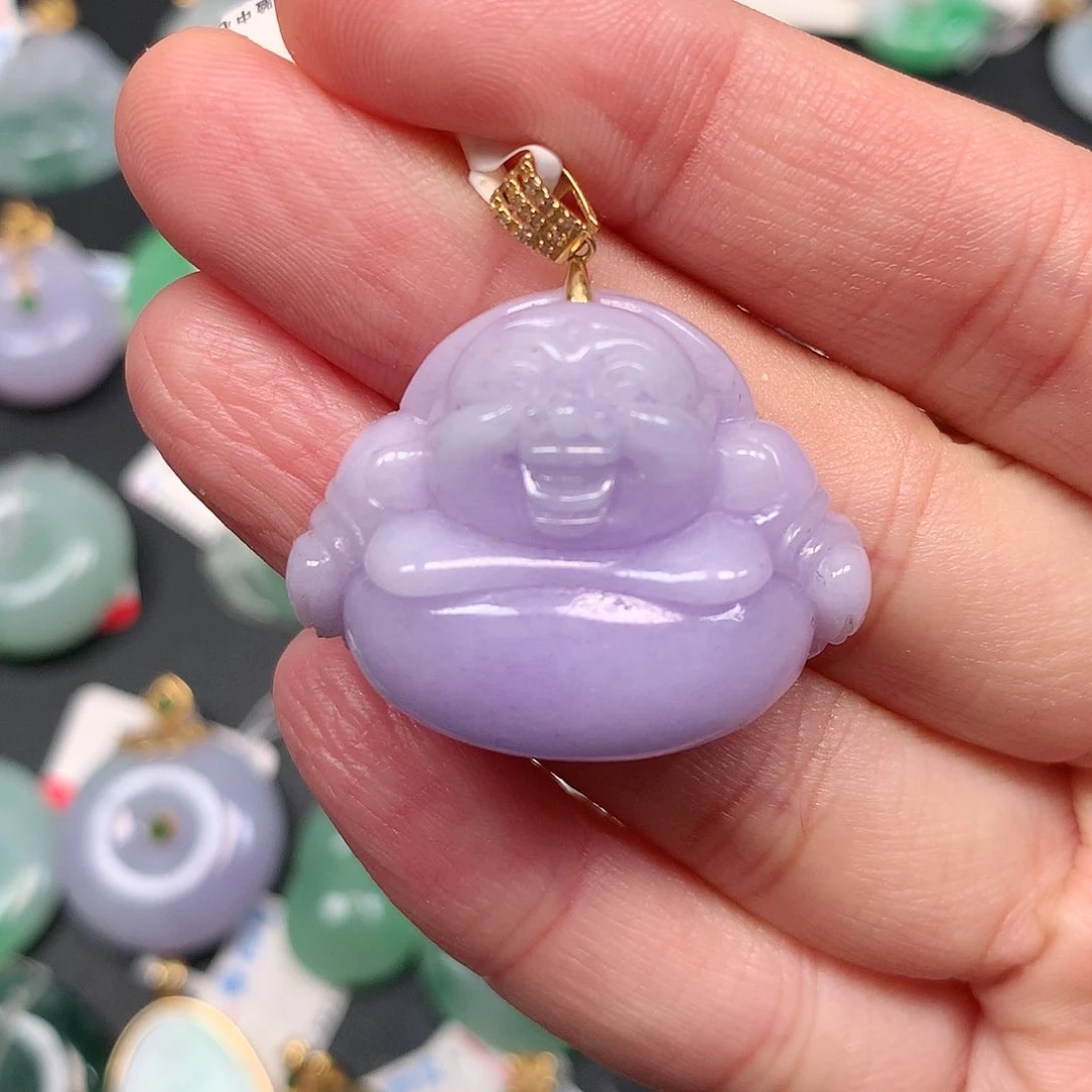 颈饰18K金镶嵌翡翠翡翠吊坠