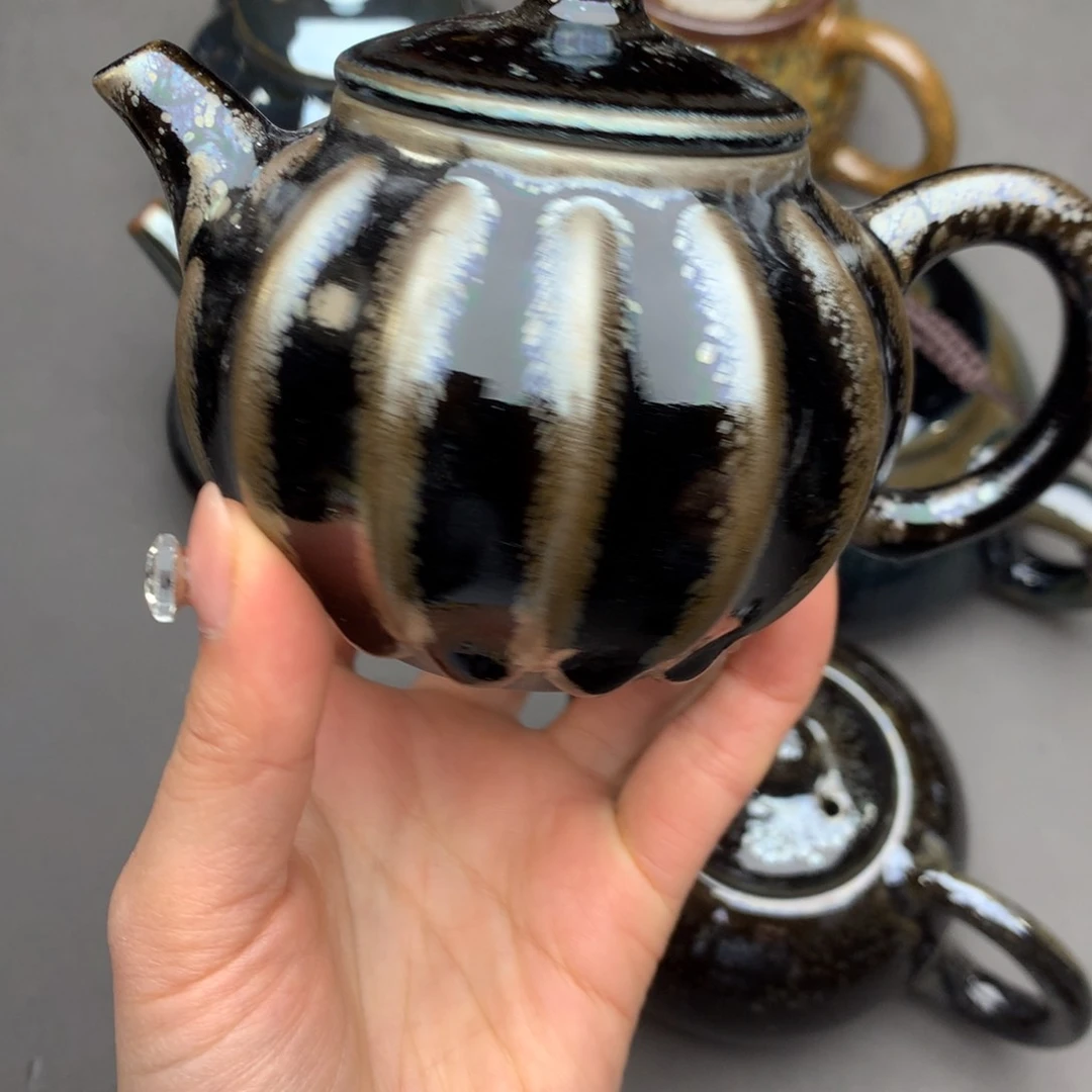 茶盏烟***醉建盏铁胎茶壶原矿