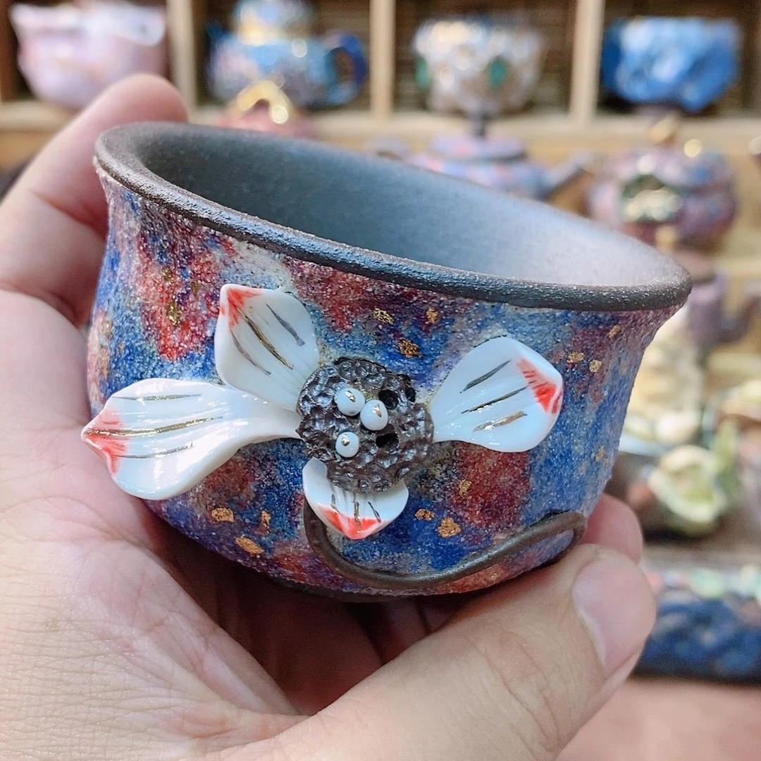 粗陶志野柴烧茶器