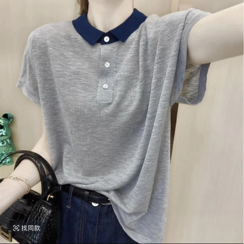 精品/天丝麻/自带凉感透气/舒适显瘦/针织短袖A188